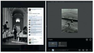 Deux sites – Facebook et mon site de photos – sont affichés dans des fenêtres distinctes