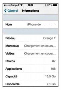 les informations de l'iphone 5