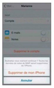 desactiver un compte mail