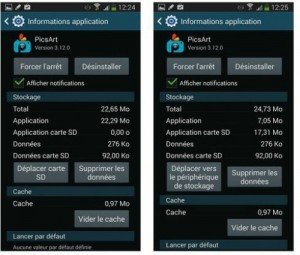 Déplacement d’application, avant et après.