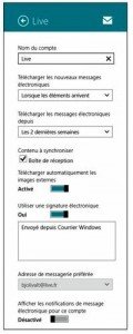 Les paramètres de messagerie