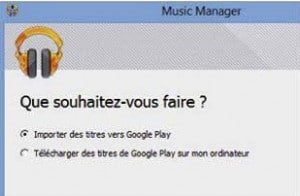 Importer la musique avec Music Manager