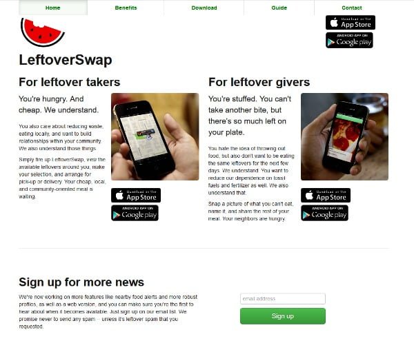 Le site LeftoverSwap