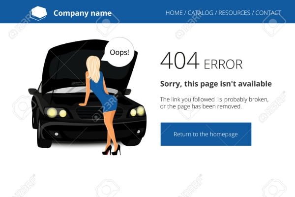 Illustration d'une erreur 404