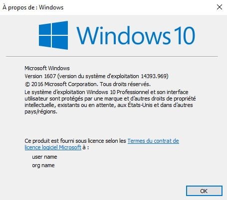 Vérifier la version du système avec Windows 10