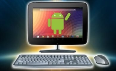 Image représentant un ordinateur avec le bonhomme Android sur l'écran